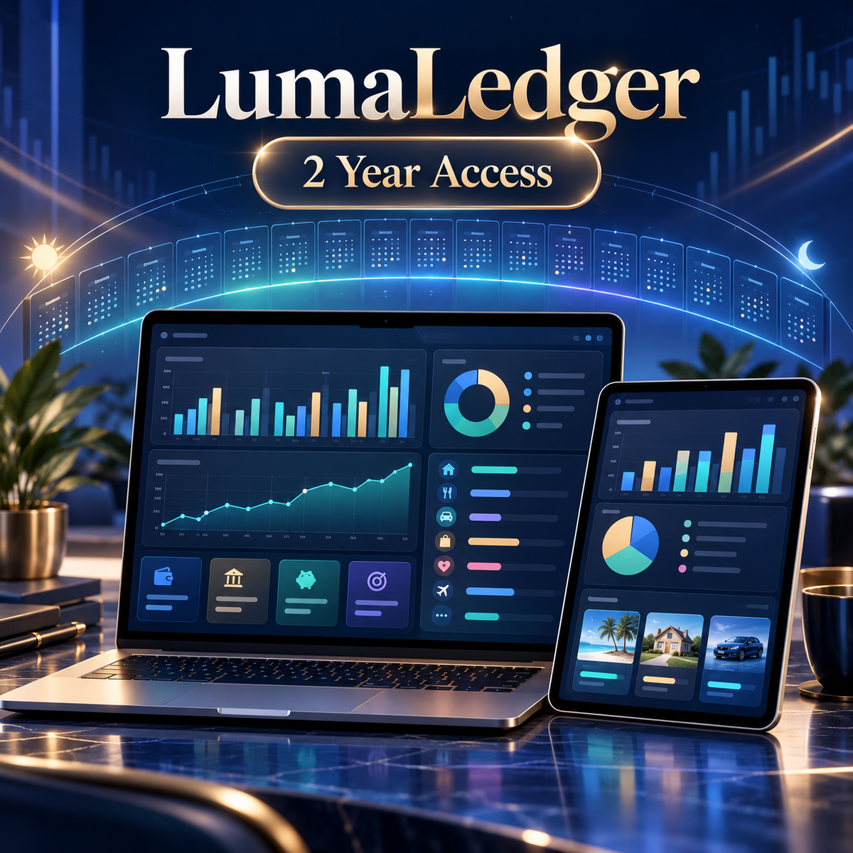 LumaLedger Budget Studio – 2 Year Access digital budgeting dashboard cover