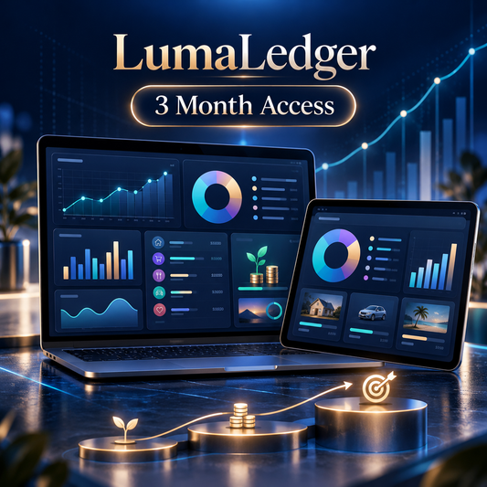 LumaLedger Budget Studio – 3 Month Access digital budgeting dashboard cover