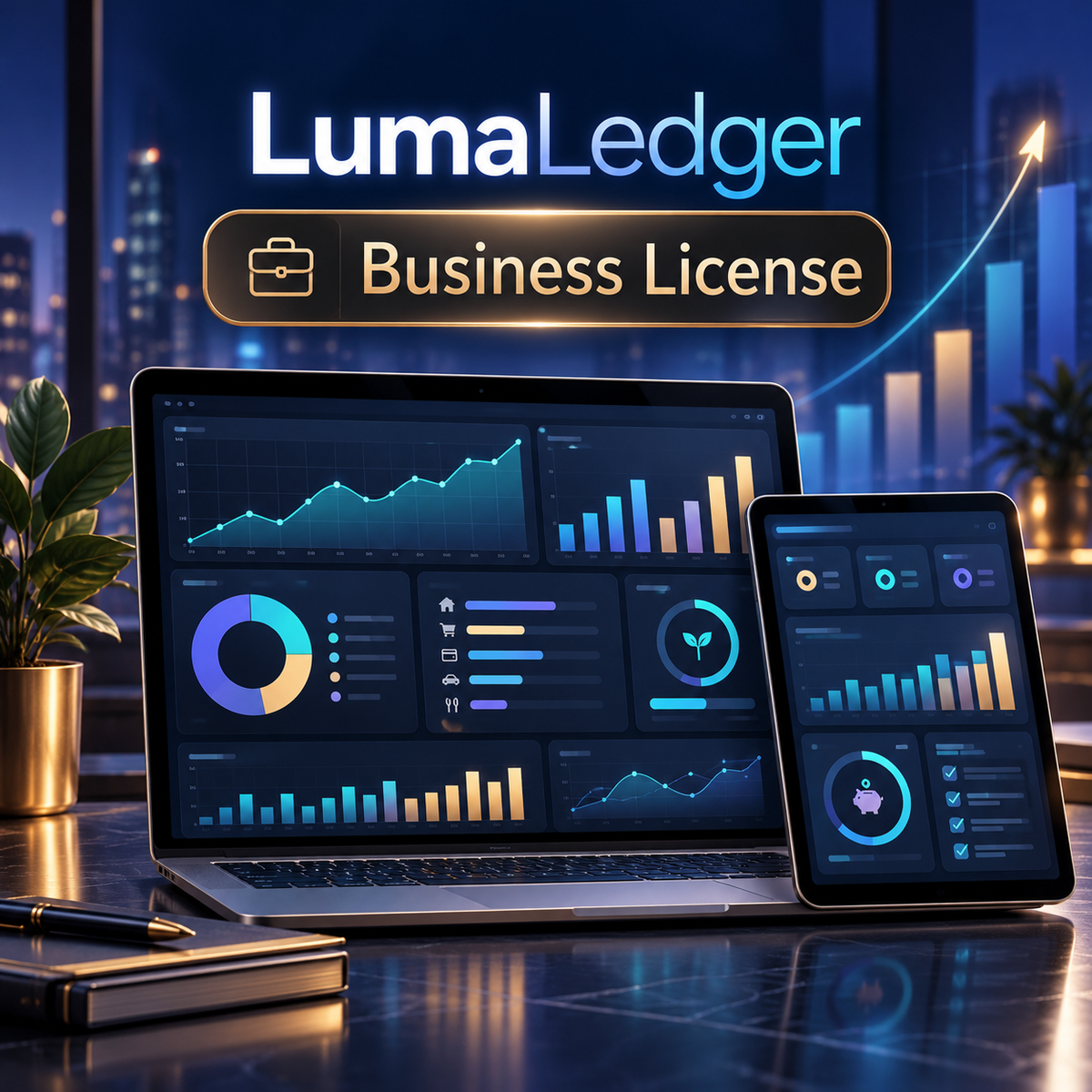 LumaLedger Budget Studio | Business License digital budgeting dashboard cover