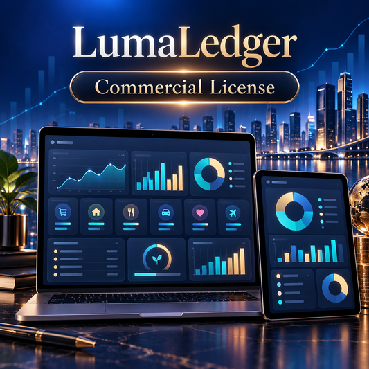 LumaLedger Budget Studio | Commercial License digital budgeting dashboard cover
