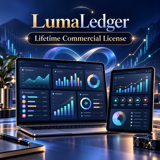 LumaLedger Budget Studio | Lifetime Commercial License digital budgeting dashboard cover